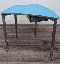 Load image into Gallery viewer, Artco Bell Kite Student Desk, Adjustable, Royal Blue and Sky Blue Top, w/ Metal Gray Book Box (RF)
