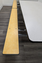 Load image into Gallery viewer, 12ft Cafeteria Lunch Table w/ Foldable Gray Top, Yellow Bench Seat, Adult Size (RF)
