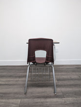 Load image into Gallery viewer, Artco Bell Combo Desk, Burgundy Seat w/ Ginger Wood Grain Top, Basket (RF)
