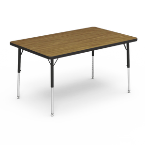 New 30" x 48" Rectangle Activity Table, Adjustable Legs, Wood Grain Top (RF)