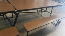 Load image into Gallery viewer, 12ft Cafeteria Lunch Table w/ Bench Seat, Walnut, Adult Size (RF)
