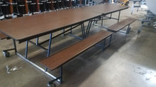 Load image into Gallery viewer, 12ft Cafeteria Lunch Table w/ Bench Seat, Walnut, Adult Size (RF)
