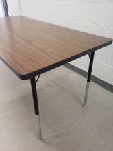 Load image into Gallery viewer, 24" x 48" Rectangle Activity Table, Adjustable Legs, Walnut, Wood Grain Top (RF)
