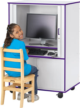 Computer Cubicles Rainbow Rainbow Accents® Euro-Computer Cabinet– Black 3418JC180 – School Excess