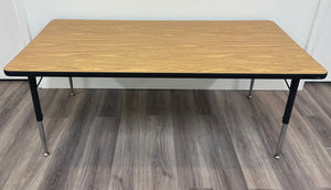 24" x 48" Rectangle Activity Table, Adjustable Legs, Wood Grain Top (RF)