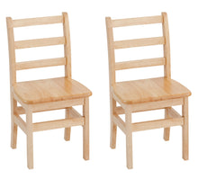 Load image into Gallery viewer, 16&quot; 3 Rung Ladderback Chairs, Natural, 2-Pack (MS)
