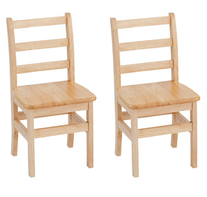 16" 3 Rung Ladderback Chairs, Natural, 2-Pack (MS)