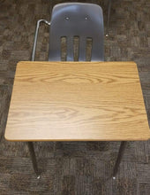Load image into Gallery viewer, Virco Combo Desk, Gray Seat, Wood Grain Top w/ Baskets (RF)
