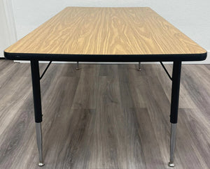 30" x 72" Rectangle Activity Table, Adjustable Legs, Wood Grain Top (RF)