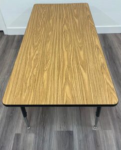 30" x 72" Rectangle Activity Table, Adjustable Legs, Wood Grain Top (RF)