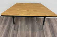 Load image into Gallery viewer, 45&quot; x 21&quot; Trapezoid Activity Table, Adjustable Legs, Wood Grain Top (RF)
