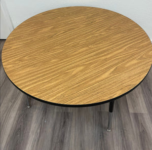 60" Round Activity Table, Adjustable Legs, Wood Grain Top (RF)