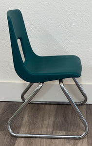 13.5" Artco Bell Uniflex Sled Base Student Chair, Forest Green (RF)