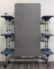 Load image into Gallery viewer, 10ft Cafeteria Lunch Table w/ 12 Stool Seat, Gray Top, Blue Seat, Adult Size (RF)
