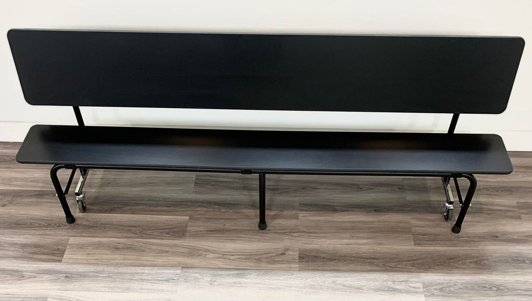 8ft Mobile Convertible Bench Table, Black, Adult Size (RF)