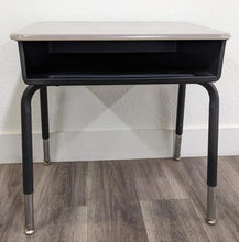 Load image into Gallery viewer, Open Front Desk, Black Frame w/ Gray Spectrum Hard Plastic Top (RF)
