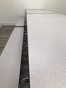 12ft Cafeteria Lunch Table w/ Bench Seat, Gray, Adult Size (RF)