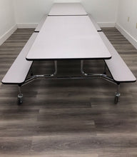 Load image into Gallery viewer, 12ft Cafeteria Lunch Table w/ Bench Seat, Gray, Adult Size (RF)
