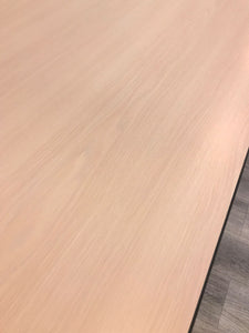 Teacher Desk - 30"D x 48"W, Single Pedestal, Light Fusion Maple Top, White Frame (RF)
