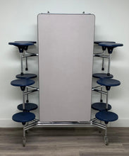 Load image into Gallery viewer, 10ft Cafeteria Lunch Table w/ 12 Stool Seat, Gray Top, Blue Seat, Adult Size (RF)
