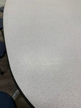 Load image into Gallery viewer, 10ft Cafeteria Lunch Table w/ 12 Stool Seat, Gray Top, Burgundy Seat, Oval, Adult Size (RF)
