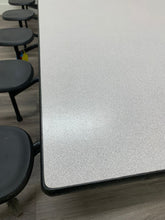 Load image into Gallery viewer, 10ft Cafeteria Lunch Table w/ 12 Stool Seat, Gray Top, Black Seat, Elementary Size (RF)
