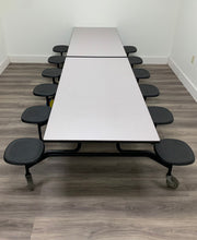 Load image into Gallery viewer, 10ft Cafeteria Lunch Table w/ 12 Stool Seat, Gray Top, Black Seat, Elementary Size (RF)
