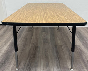 24" x 48" Rectangle Activity Table, Adjustable Legs, Wood Grain Top (RF)