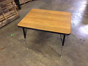 24in x 36in Rectangle Activity Table, Adjustable Legs, Wood Grain Top (RF)